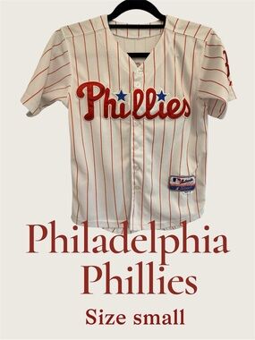 Majestic White & Red Philadelphia Phillies Kids Jersey